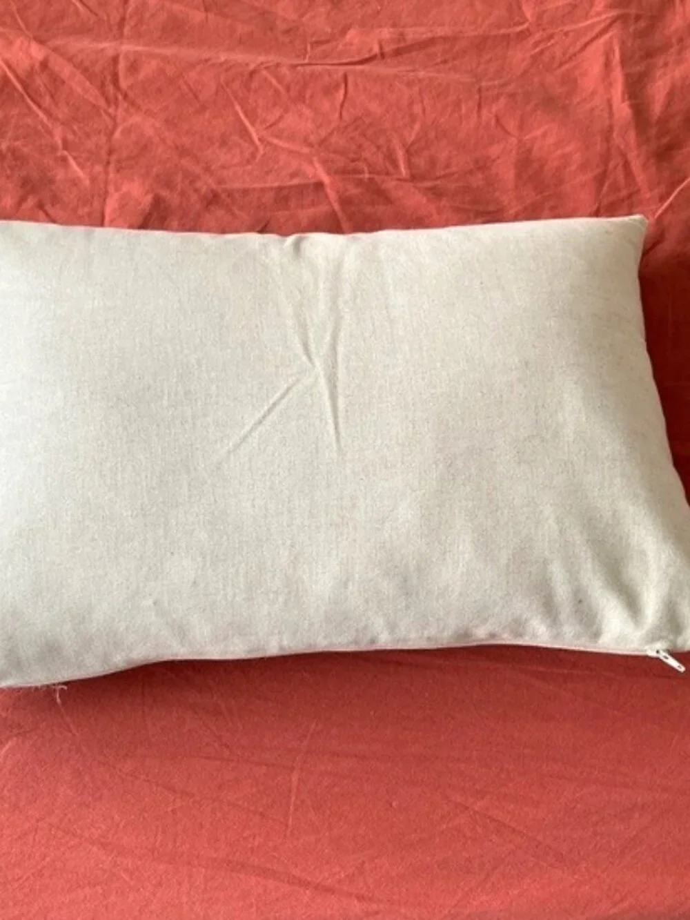 CRATE and  BARREL Embroidered Lumbar Pillow  Boho Linen Cotton 17 x 11 inches